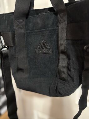 adidas Black Corduroy Mini Messenger Tote
